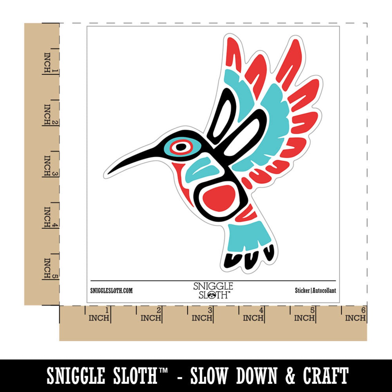 Water Bottle Sticker Set Native American Tribal Hummingbird Totem Cute Waterproof Vinyl Stickers Pack Decal, Skateboard, Laptop, Car, Window, Bumper - 5 Pack